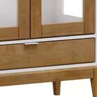 Cristaleira 2 Portas Com Vidro E Aparador Mdf/madeira Maciça