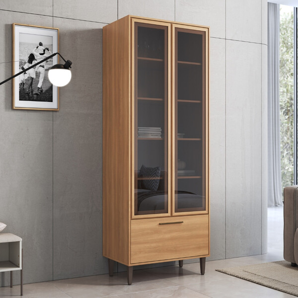 Cristaleira 2 Portas Com Vidro Fumê 1 Gaveta Jade Delmarco