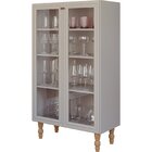 Cristaleira 2 Portas De Vidro 3 Prateleiras Filó Off White