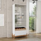 Cristaleira 2 Portas De Vidro Bari Branco/cedro