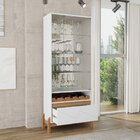 Cristaleira 2 Portas De Vidro Bari Branco/cedro