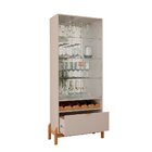 Cristaleira 2 Portas De Vidro Bari Off White/cedro