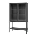 Cristaleira 2 Portas De Vidro Canelado Pés De Aço Euforia Yes