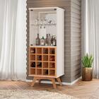 Cristaleira 2 Portas De Vidro Com Nicho Garrafeiro Mdf C711 D