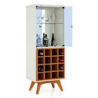 Cristaleira 2 Portas De Vidro Com Nicho Garrafeiro Mdf C711 D