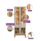 Cristaleira 2 Portas De Vidro Dinare Nature Off-white