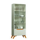 Cristaleira 2 Portas De Vidro E 1 Gaveta - Atenas-off White -