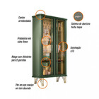 Cristaleira 2 Portas De Vidro Evora Led Hb Móveis