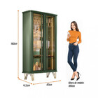 Cristaleira 2 Portas De Vidro Evora Led Hb Móveis