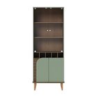 Cristaleira 2 Portas De Vidro Jurerê Hortelã/amêndoa