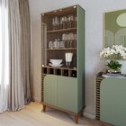 Cristaleira 2 Portas De Vidro Jurerê Hortelã/amêndoa