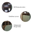 Cristaleira 2 Portas De Vidro Jurerê Hortelã/amêndoa