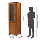 Cristaleira 2 Portas De Vidro Madeira Maciça Primavera Cabeca