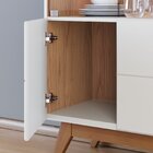 Cristaleira 2 Portas De Vidro Noronha Com Led Off White Matte