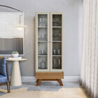 Cristaleira 2 Portas E 1 Gaveta Retrô Marsala Linea Brasil