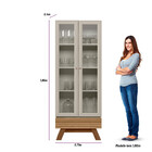 Cristaleira 2 Portas E 1 Gaveta Retrô Marsala Linea Brasil