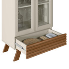 Cristaleira 2 Portas E 1 Gaveta Retrô Marsala Linea Brasil