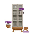 Cristaleira 2 Portas E 1 Gaveta Retrô Marsala Linea Brasil