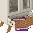 Cristaleira 2 Portas E 1 Gaveta Retrô Marsala Linea Brasil