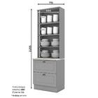 Cristaleira 2 Portas E 2 Gavetas Americana Com Tampo - Móveis