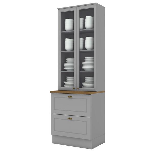 Cristaleira 2 Portas E 2 Gavetas Americana Com Tampo - Móveis