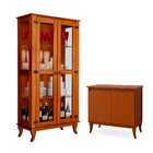 Cristaleira 2 Portas E Balcão Buffet 2 Portas 100% Madeira Ás