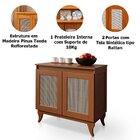 Cristaleira 2 Portas E Balcão Buffet 2 Portas 100% Madeira Li