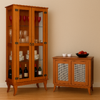 Cristaleira 2 Portas E Balcão Buffet 2 Portas 100% Madeira Li