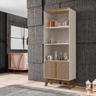 Cristaleira 2 Portas Em Rattan Sunny Off White Cinamomo