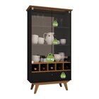 Cristaleira 2 Portas Em Vidro 1 Gaveta Mdf Wine Camaru/preto