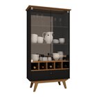 Cristaleira 2 Portas Em Vidro 1 Gaveta Mdf Wine Camaru/preto