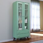 Cristaleira 2 Portas Em Vidro 2 Gavetas Esm 217  Oliva