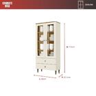 Cristaleira 2 Portas Em Vidro 2 Gavetas Liz Henn Nature Off W