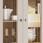 Cristaleira 2 Portas Em Vidro 2 Gavetas Liz Móveis  Off White