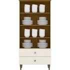 Cristaleira 2 Portas Em Vidro 2 Gavetas Liz Móveis Off White/