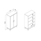 Cristaleira 2 Portas Legno Preto