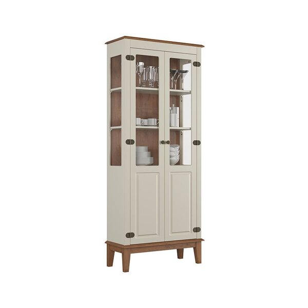 Cristaleira 2 Portas Off White - Fundo Amêndoa