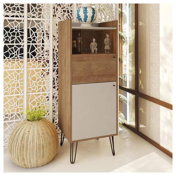 Cristaleira 2 Portas Pés De Ferro Style Marrom Caemmun