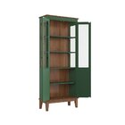 Cristaleira 2 Portas Verde - Fundo Amêndoa