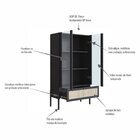 Cristaleira 2 Portas Vidro 1 Gaveta 83cm Palhinha Pé Madeira