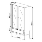 Cristaleira 2 Portas Vidro 1 Gaveta 83cm Palhinha Pé Metal Ha