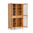 Cristaleira 2 Portas Vidro Canelado 2 Gavetas Madeira Maciça