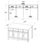 Cristaleira 2 Portas Vidro E Balcao Buffet 4 Portas Dtall