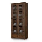 Cristaleira 2 Portas Vidro E Madeira Maciça 1 Gaveta Imbuia K