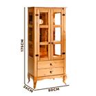 Cristaleira 2 Portas Vidro Lateral Madeira Maciça Mel D112vl