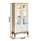 Cristaleira 2 Portas Vidro Madeira Maciça Branco Garapa D112