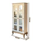 Cristaleira 2 Portas Vidro Madeira Maciça Branco Garapa D113