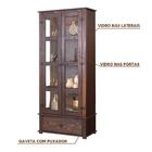 Cristaleira 2 Portas Vidro Madeira Maciça Imbuia D106 Shop Jm