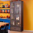 Cristaleira 2 Portas Vidro Madeira Maciça Imbuia D106 Shop Jm