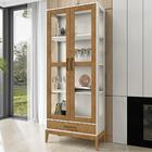 Cristaleira 2 Portas Vidro Mdf/madeira Maciça 2915 Milao Fnt